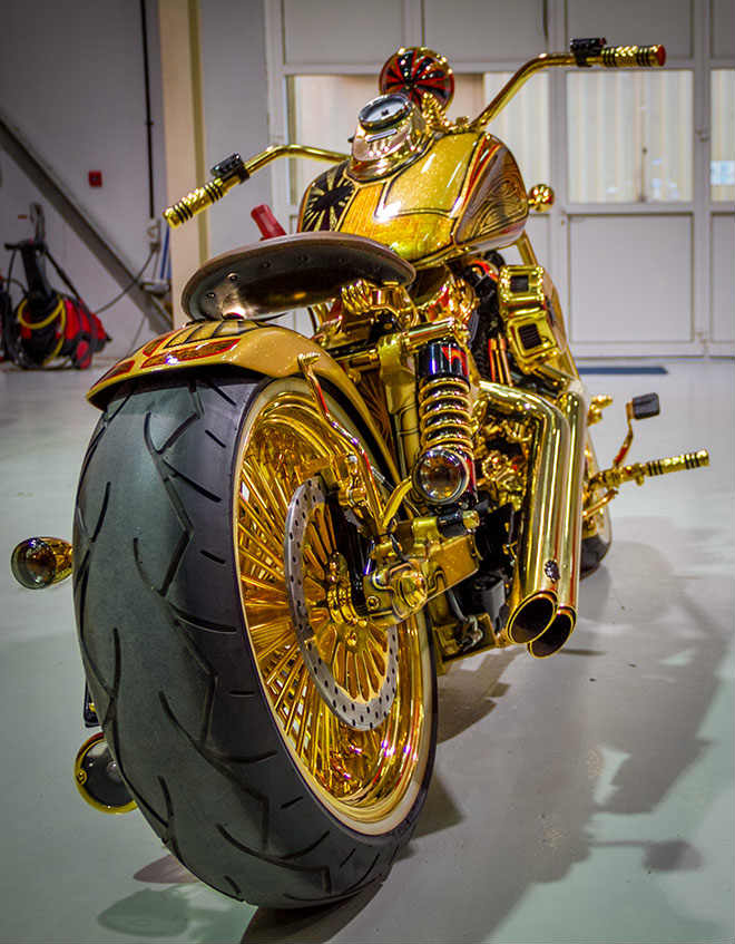 Ngắm “núi vàng di động” Harley Davidson Custom - 1