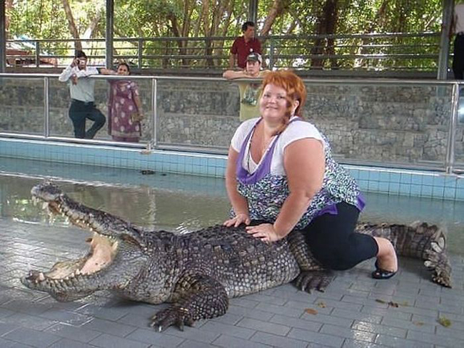 Nhìn thấy chị là cá sấu cũng phải khiếp sợ rồi.