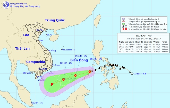 Bão Kai-tak chính thức vào Biển Đông, trở thành cơn bão số 15 trong năm 2017 - 1