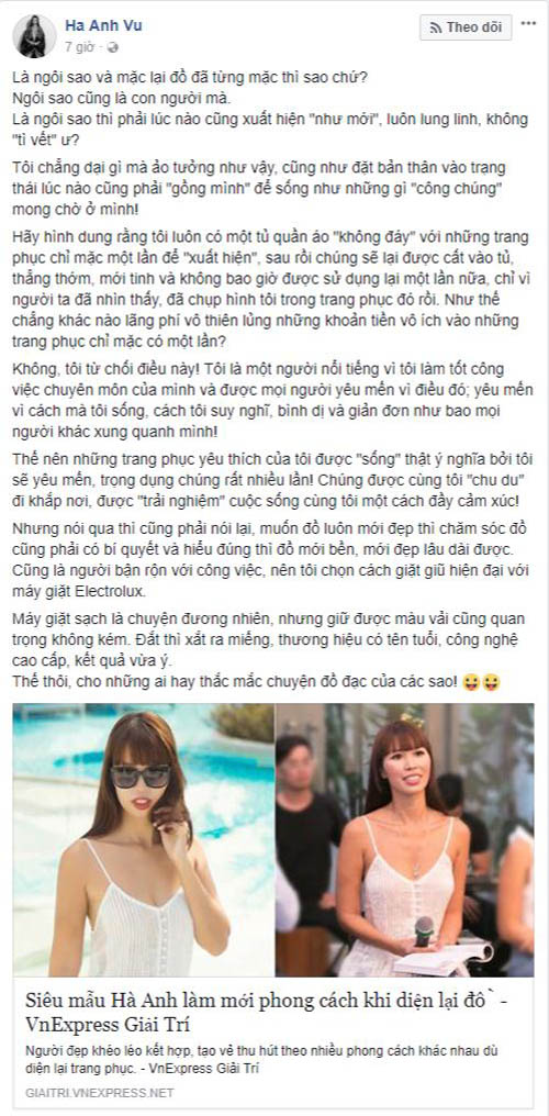 Hà Anh lên tiếng vụ diện lại đồ: “Trang phục của tôi được &#34;sống&#34; ý nghĩa bởi tôi trọng dụng chúng” - 1