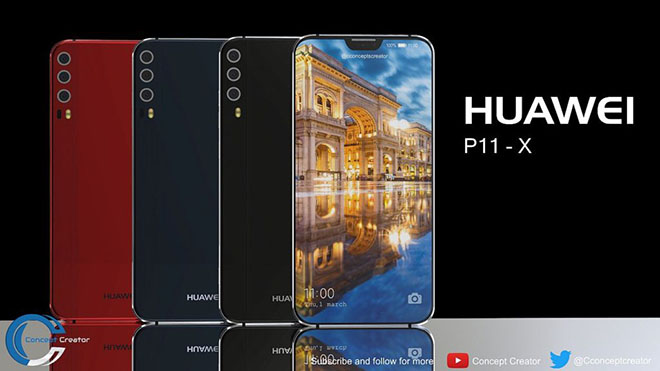 Ngắm concept Huawei P11 X với màn hình đẹp như iPhone X - 1