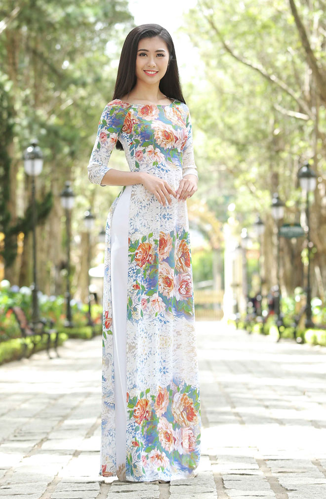 Dàn người đẹp Hoa hậu Hoàn vũ mặc áo dài khoe nét xuân thì - 2