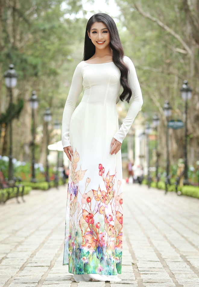 Dàn người đẹp Hoa hậu Hoàn vũ mặc áo dài khoe nét xuân thì - 8