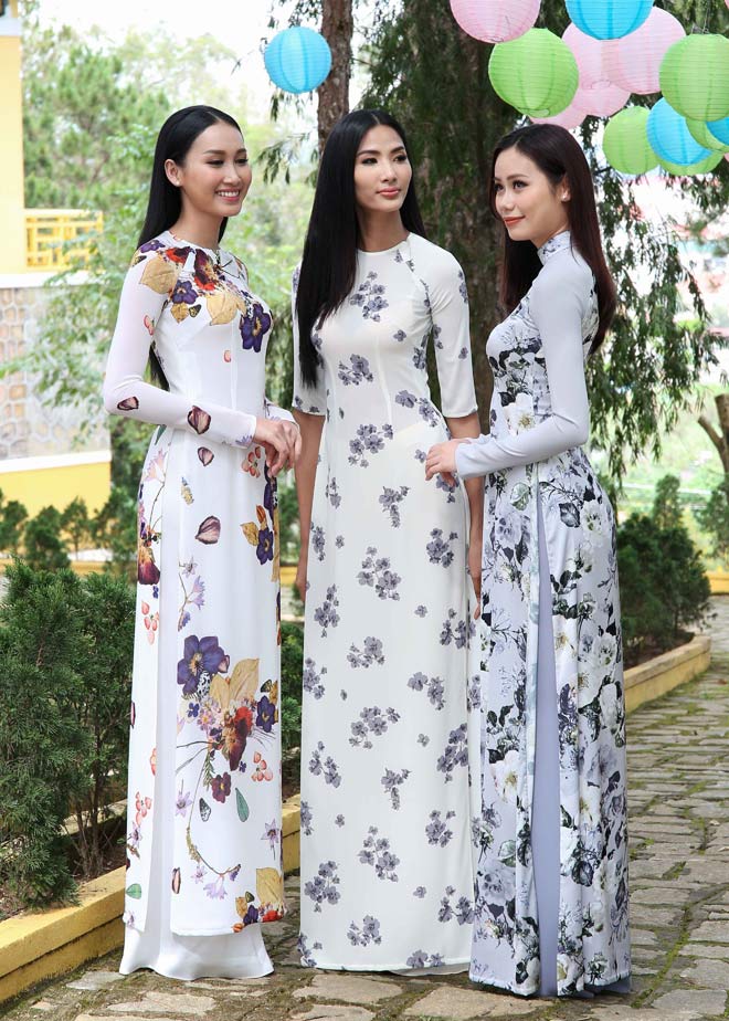 Dàn người đẹp Hoa hậu Hoàn vũ mặc áo dài khoe nét xuân thì - 3