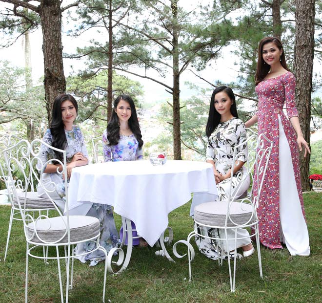 Dàn người đẹp Hoa hậu Hoàn vũ mặc áo dài khoe nét xuân thì - 4