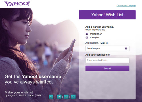 Nhanh tay sở hữu tài khoản Yahoo! bị thu hồi - 1